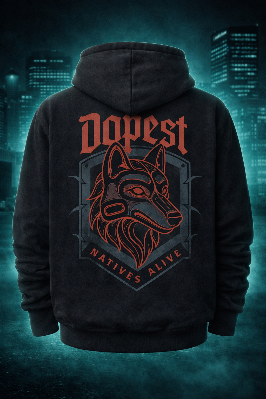 DNA Wolf Shield Hoodie - Back